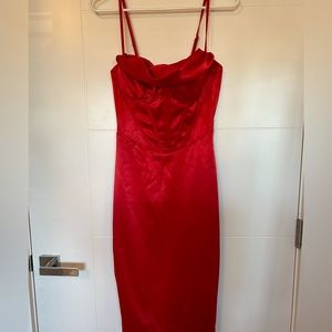 Red corset dress
